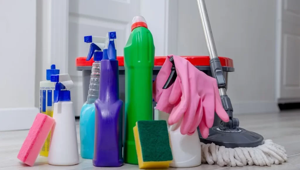 Various cleaning products suitable for septic systems in Australia.