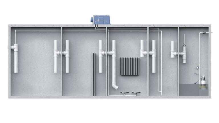 Step six of secondary wastewater treatment system